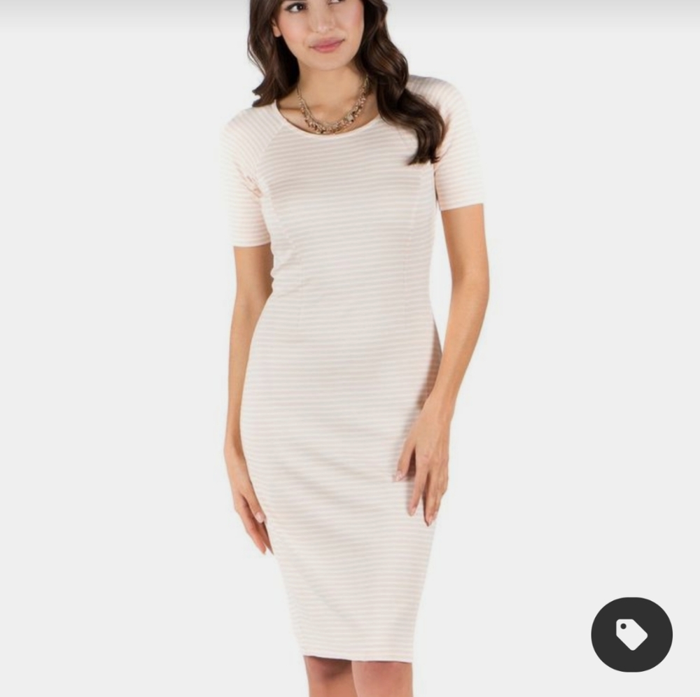 DownEast Istanbul Gray Stripe Dress